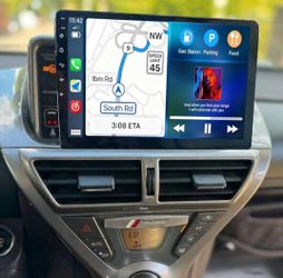 4G+64G Car Stereo  with Wireless CarPlay and Android Auto, 10.1" Touchscreen Android 14 Double Din Car Radio Support Blue