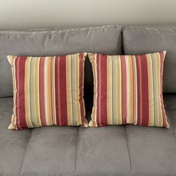 Pair of Pottery Barn Newport Striped Indoor/Outdoor Pillows 