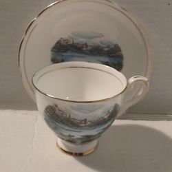 Vintage Royal Stafford St Marys Lake Glacier Park English Bone China Cup & Saucer