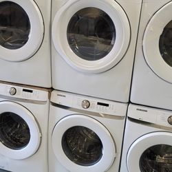 New Samsung Front Load Washer And Stackable Electric 220volt Dryer Set 