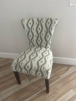 Green and Cream Accent Chair