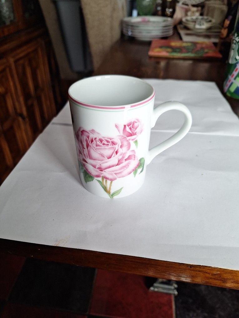 Fitz And Floyd Rose D Avignon China 33/4" Mug Set Of 6