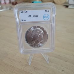 1971S Ike Silver Dollar ICG MS66