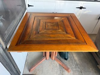 3 ft Square Wood Pedestal Table