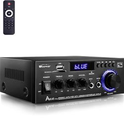 AK45 Pro Amplificador estéreo de audio para el hogar receptores con Bluetooth 5.0, máximo 400 W, sistema amplificador estéreo de 2.0 canales para alta