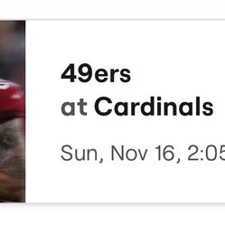 49ers Vs Cardinals Lower Level Tickets 