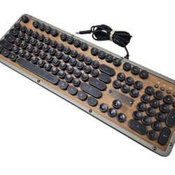 Azio Retro Classic Keyboard MK-RETRO-W-01B US tested good