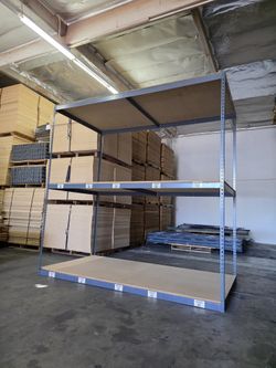 Industrial Racks 96 in W x 48 in D Used 3 Tier Storage Shelving Similar To Uline Shelves Delivery Available
