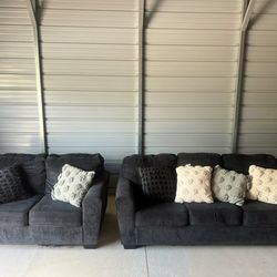 Smoke Grey Ashley Furniture Sofa Set  ( Free Delivery If Needed)