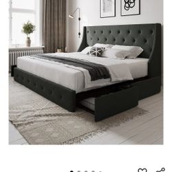 Queen Bed Frame With Drawers