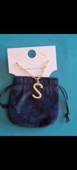 Goldtone Initial "S" Necklace With Pouch 
$5 each (Two Available)