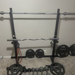 Squat Rack, CURL BAR  ,BENCH BAR ,etc 