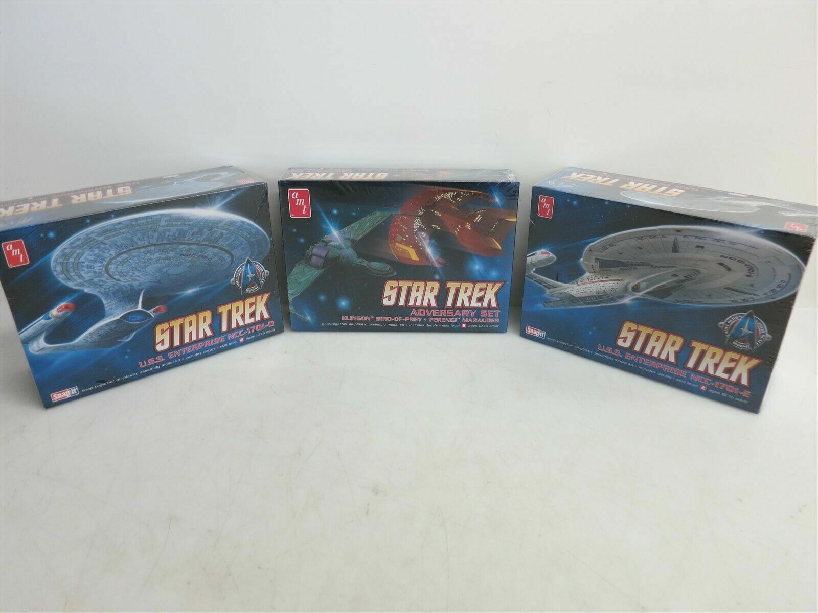 Set of 3: AMT Snap-It Star Trek model kits, new/sealed