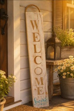 Wooden welcome sign/ Front porch sign