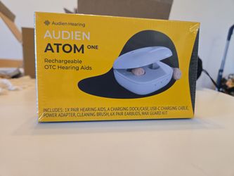 Brand New Audien Atom One OTC Hearing Aids - Never Used!