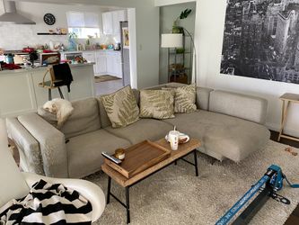 Section Couch. Very worn and the cats scratched the end as shown.