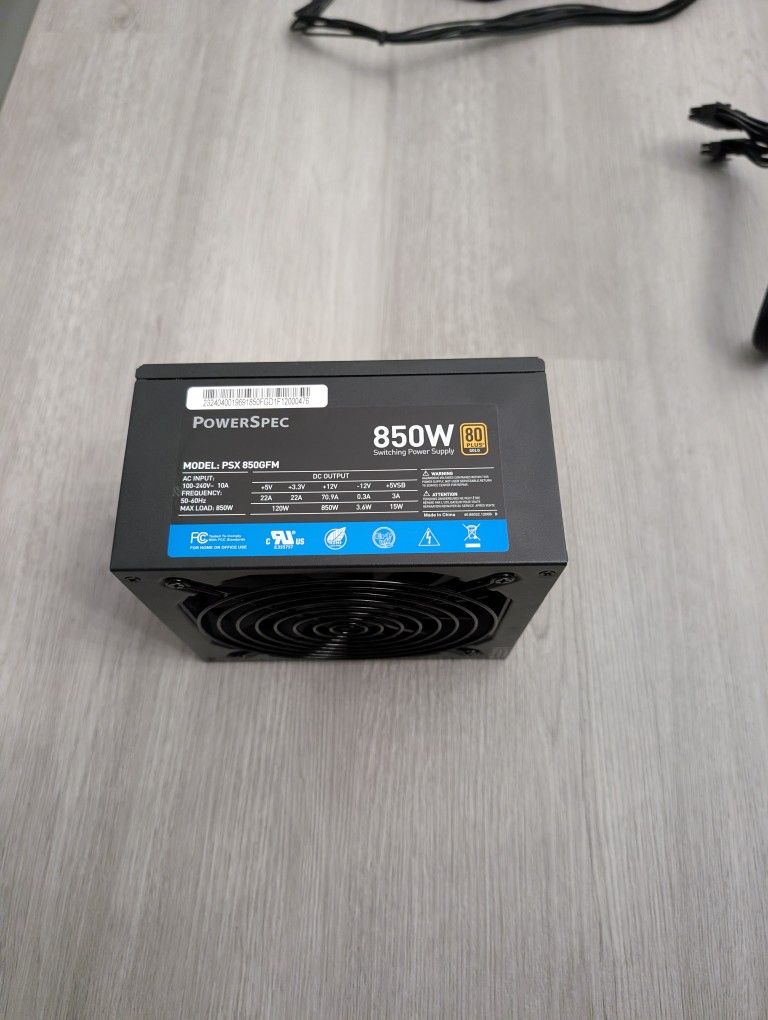 PowerSpec 850W 80 Plus Gold Power Supply PSU ATX