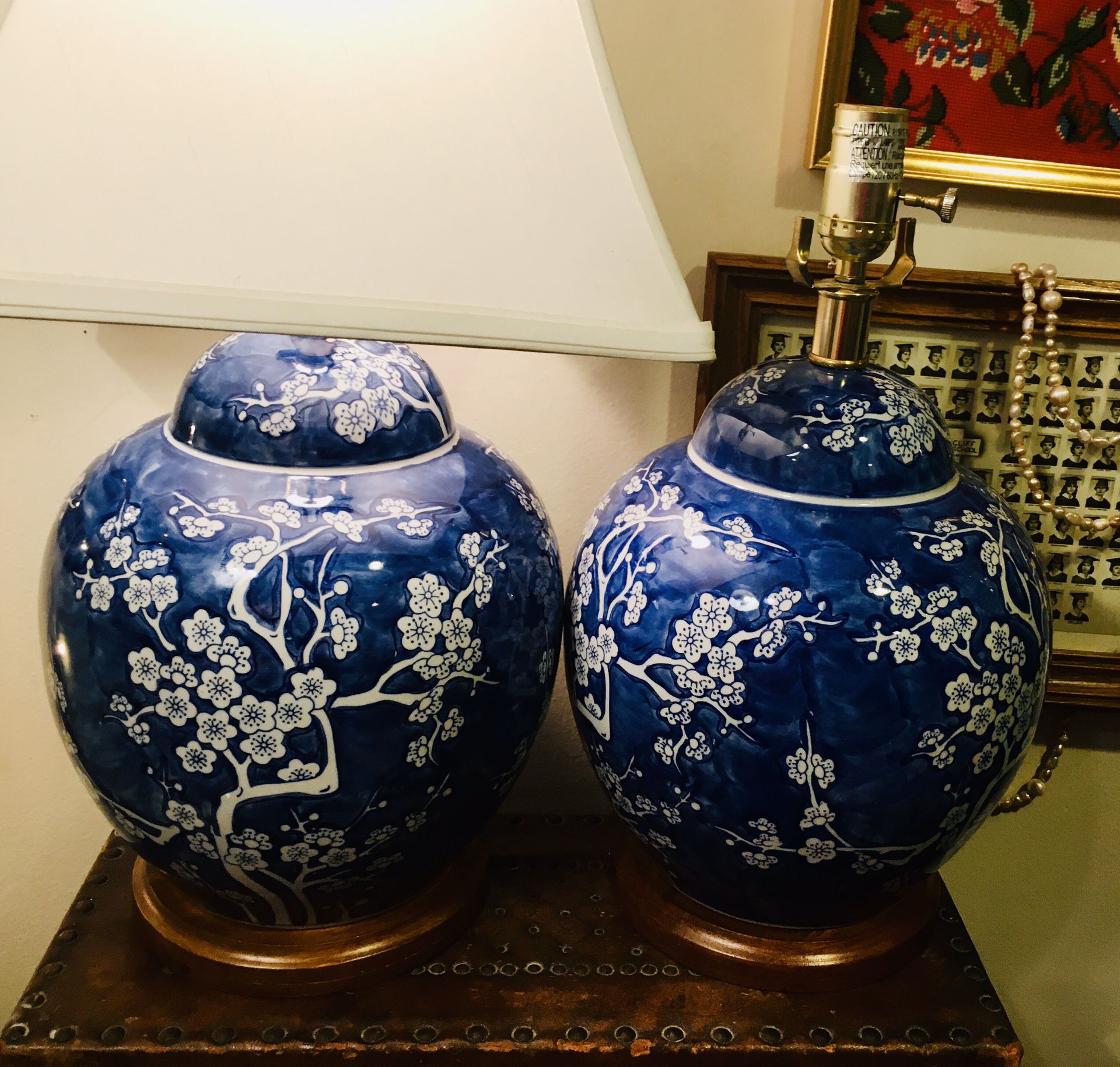 Ralph Lauren ginger jar blue and white lamps