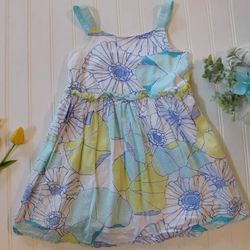 Gymboree Girl 2T Dress "Tide Pool" Floral Aqua Spring Summer Sundress