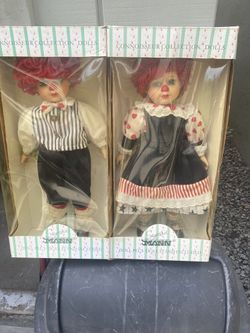 Raggedy Ann N Andy Porcelain Dolls 