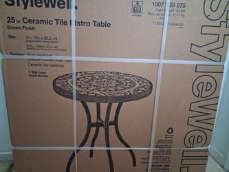 Stylewell 25in Ceramic Tile Bistro Table