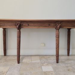 Hand carved solid wood Table Desk With 3 Drawers