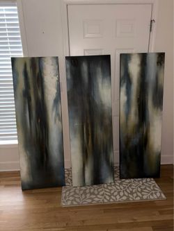 Set of 3 Abstract Canvas Wall Art
