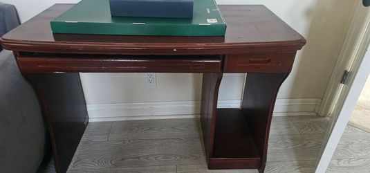 Wooden computer desk