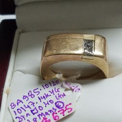 14k Yellow Gold Diamond 0.42ctw Designer Ring Size 10