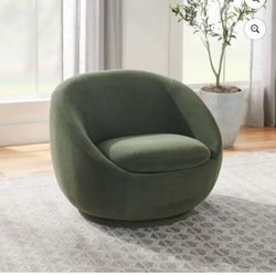 Better Homes & Gardens Mira Swivel Accent Chair, Olive Velvet