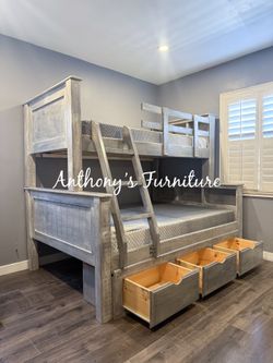 New Twin Bunk Bed With Drawers And Mattress 