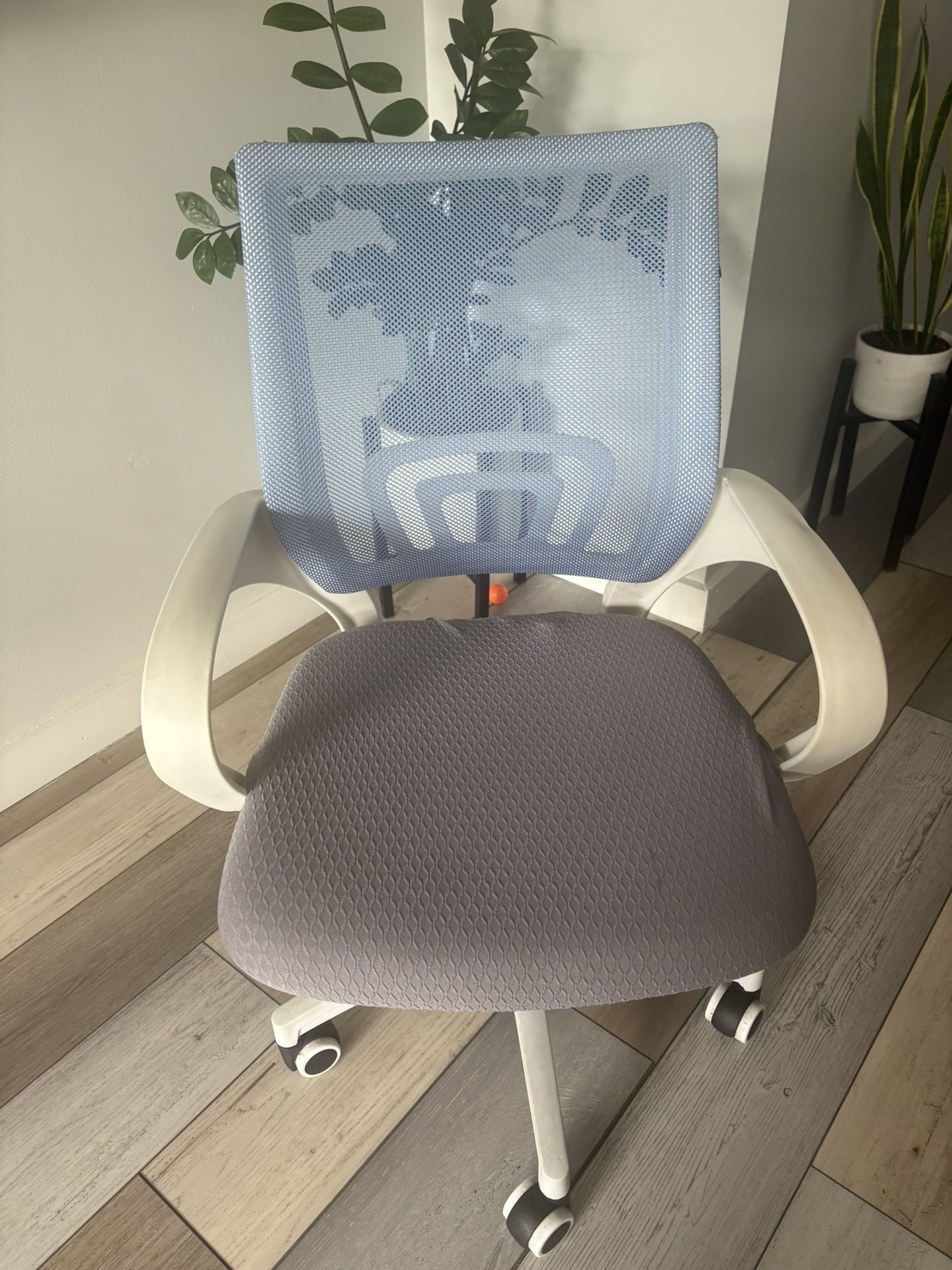NEO CHAIR Office Desk Computer Chair Ergonomic Mesh Gaming Mid Back Seat with Comfy Lumbar Support Adjustable Height Swivel for Home Task (Sky Blue