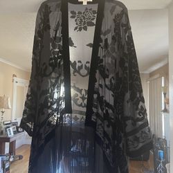 Sheer Dressy Black On Black Jacket Size S New Never Worn