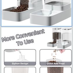 Gravity Pet Feeder and Water Dispenser Set, Automatic Dog Feeder and Dog Water Dispenser for Dogs Cats Pets Animals Large Capacity(3.8L)