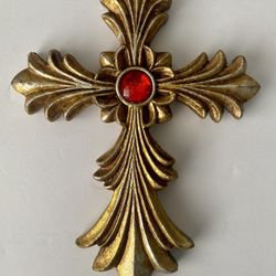 Gold crucifix cross wall decor