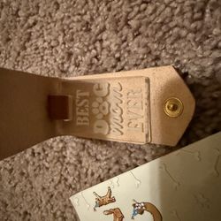 Best dog mom ever Brown Faux Leather keychain