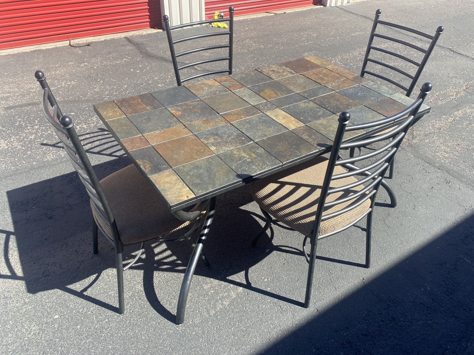 Ashley's Furniture Wrought iron Tile Patio Table Set
