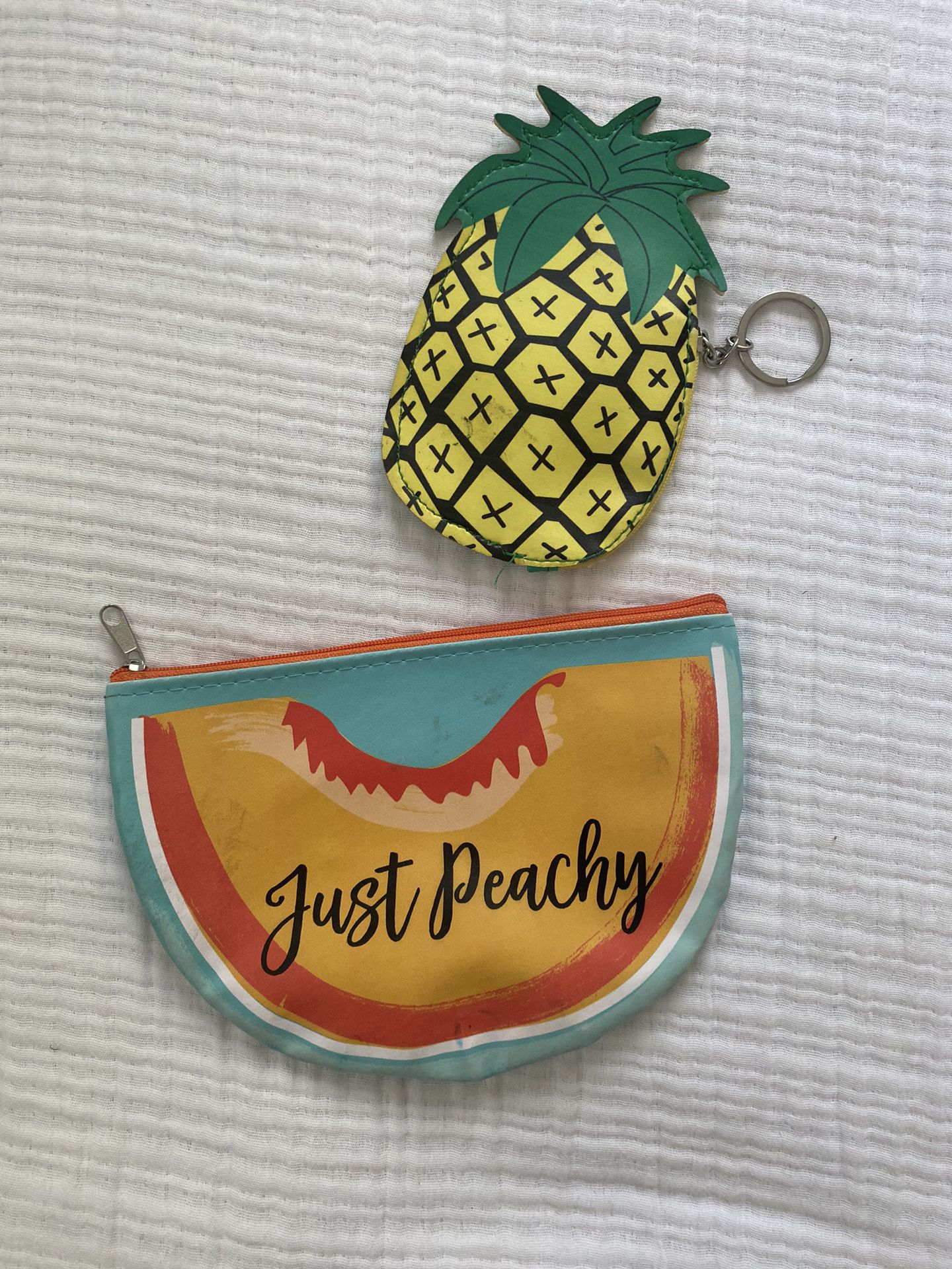 Pineapple key-pouch + Peach pouch 