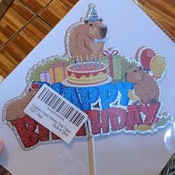 Happy birthday capibarra cake topper