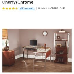 Modern L Shaped Office Desk W/ Filing Cabinet 