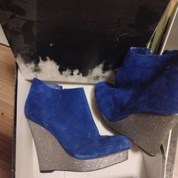 Blue wedge Shoes