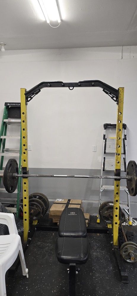 Squat rack and 45lb Barbell