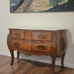 Antique Louis XV Marble Top Chest 