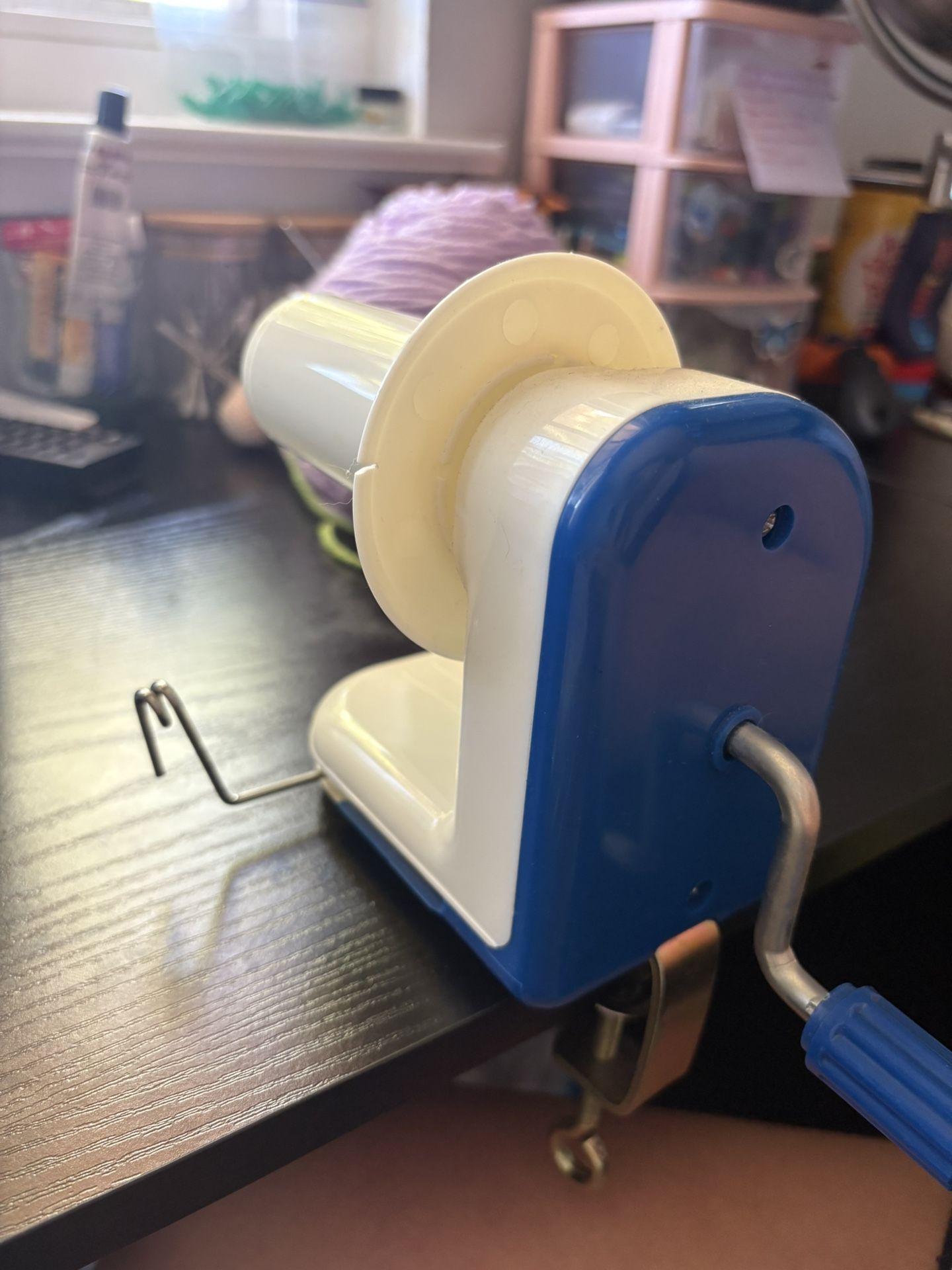 Yarn Winder With Bag Of Assorted Small Yarn