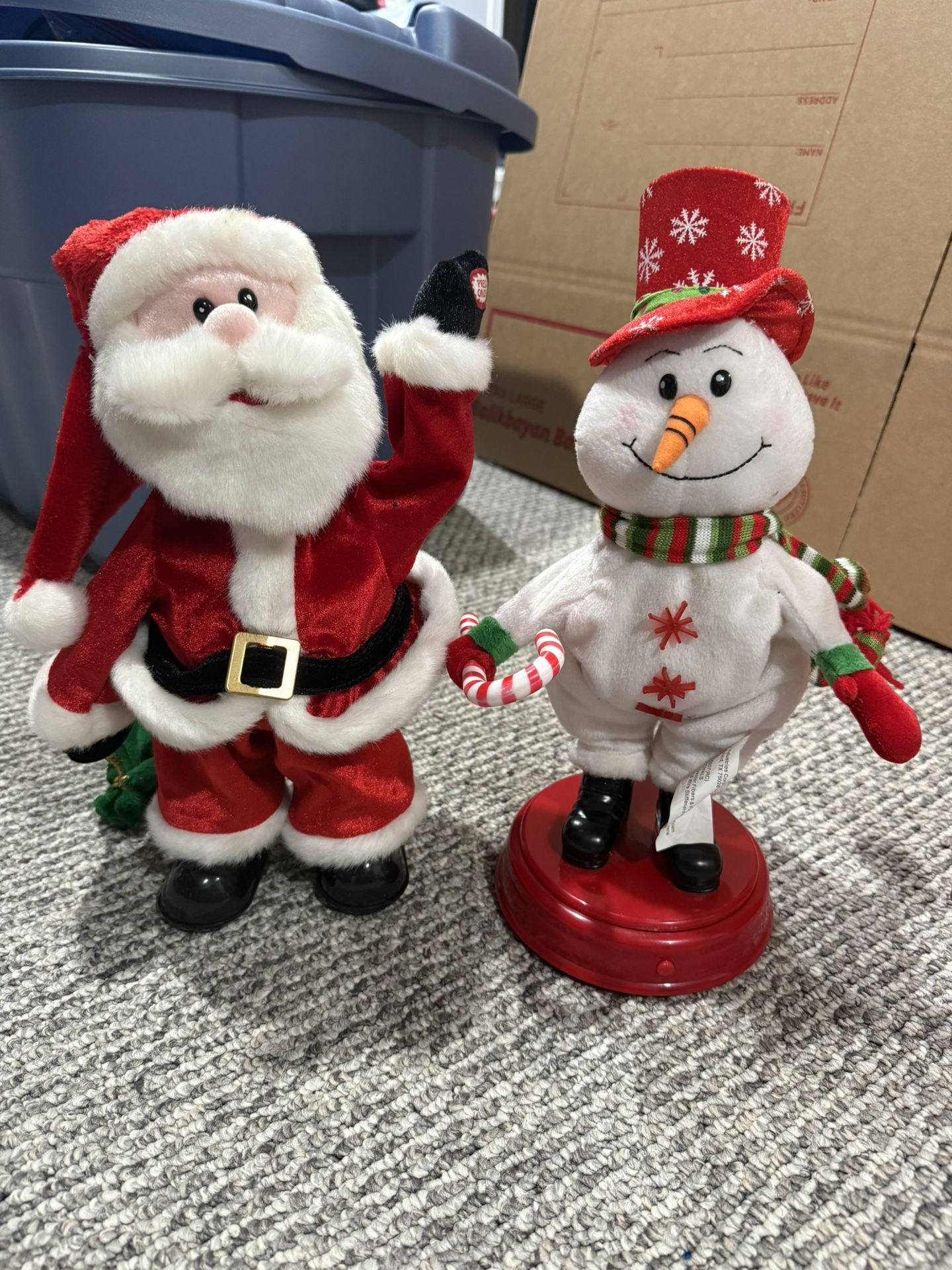Musical dancing Santa and Snowman Plush 
