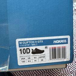 HOKA Clifton 9 GTX  (size10)– Sole Restored, Barely Used