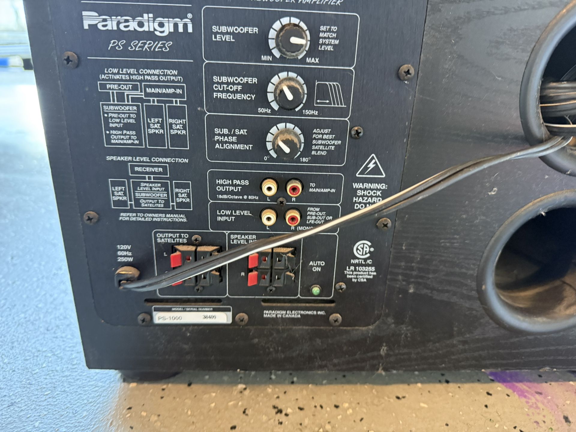 Paradigm PS1000 Subwoofer - Lower price