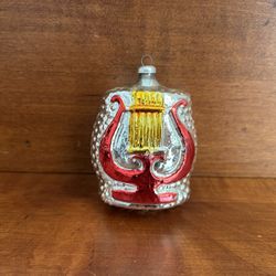 Vintage Christmas Ornament Harp West Germany 3” tall x 2.25” wide x 1.75” depth