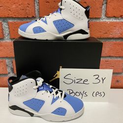 Nike Air Jordan 6 Retro ‘UNC’ Size 3Y (PS) Boys 