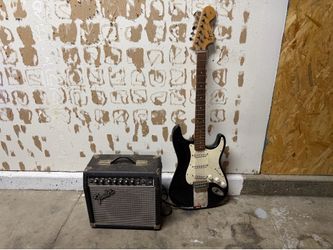 Electric guitar and fender amp